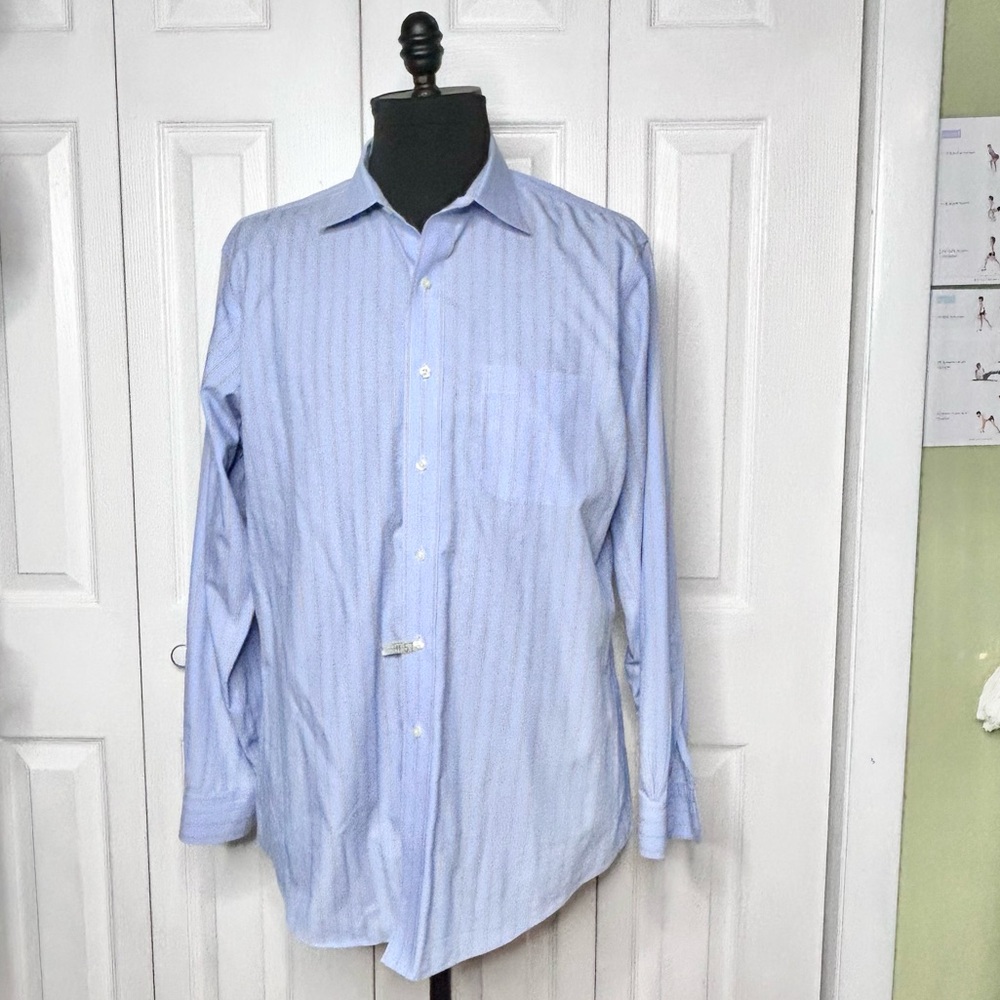 Brooks Brothers slim fit no iron striped dress shirt, 35 sleeve